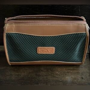 Dooney & Bourke Polka Dot Green and Tan Toiletry Bag